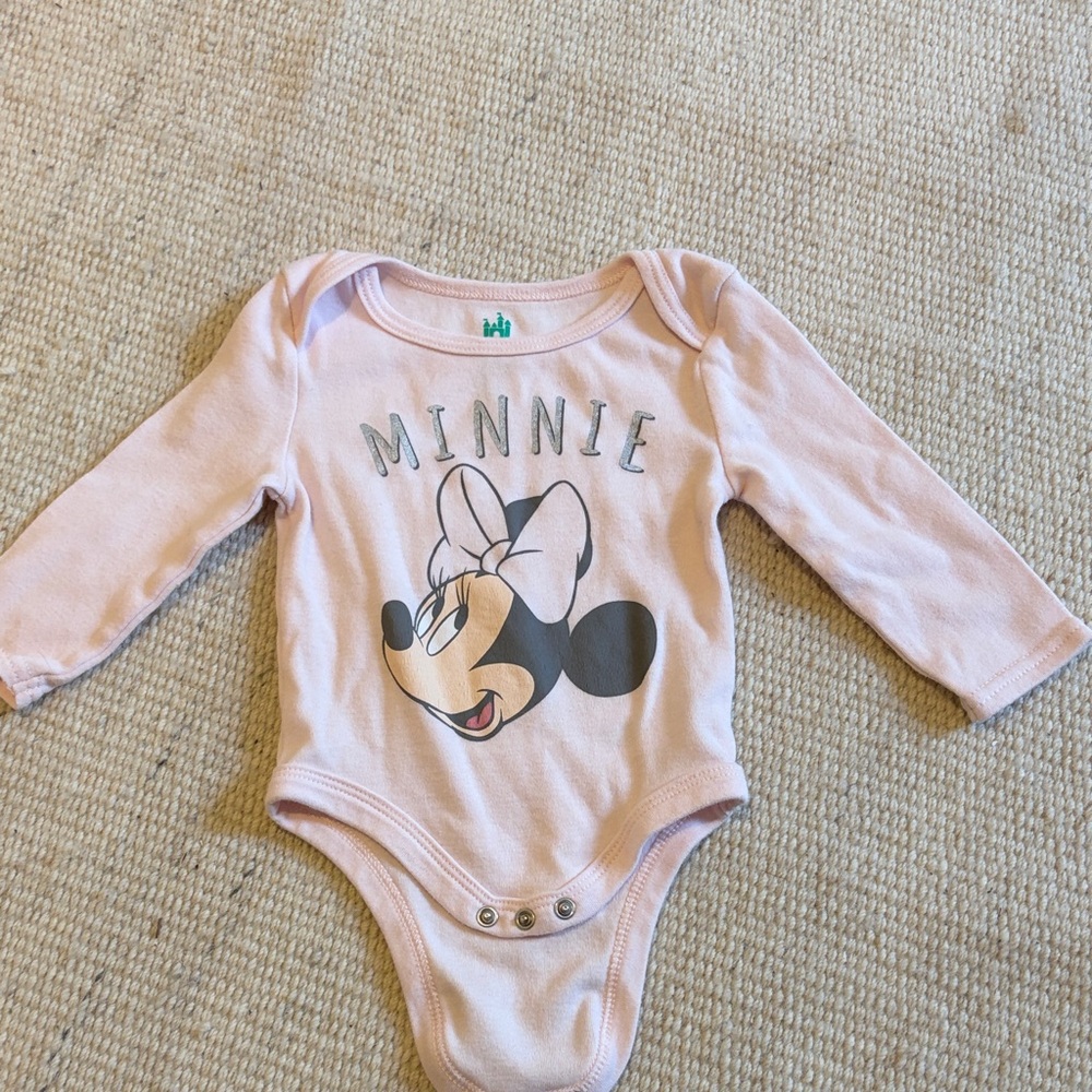 5/$10 Disney Minnie Mouse Light Pink Bodysuit